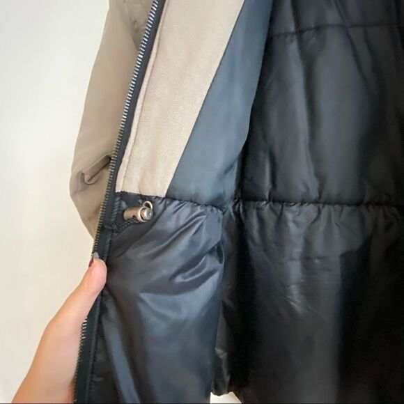 NILS Resort Collection Taupe Hooded Zip Up Tunic Length insolated Ski Coat SZ 8 - Picture 11 of 16